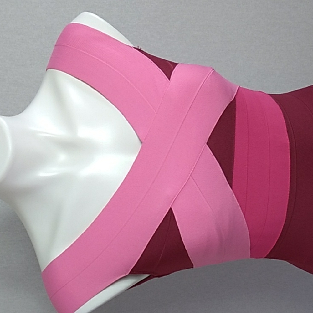NEW  superdown women bandage bodycon dress pink/Red mini dress size S NWT - Picture 2 of 9